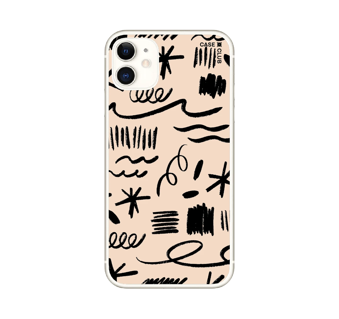 เคสใส iphone 11 ลวดลายพู่กันสีขาว